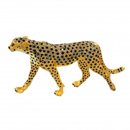 Vidal Regalos Figurine décorative Léopard avec paillettes doré 20 cm