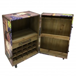 Meuble vin à bouteilles Baul avec roulettes Bois 80 cm