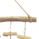 Suspension marine, Bois flotté, coques et poissons blancs, 40 x 10 x 38 cm