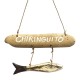 BY SIGRIS Pendentif avec poisson marron en bois 10 x 1 x 20 cm Suspension applique murale ornements nautiques
