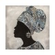 Signes Grimalt By Sigris - Tableau pour femme Africaine Décoration murale | Carreaux noirs - 80 x 3 x 80 cm