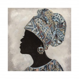 Signes Grimalt By Sigris - Tableau pour femme Africaine Décoration murale | Carreaux noirs - 80 x 3 x 80 cm