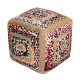 BY SIGRIS Signes Grimalt Pouf Carré Rouge 70 % Coton 30 % Jute | Pouf Pouf en jute Pouf 1 x 1 cm