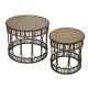 Set 2 Tables Basses en Osier, Collection Nature, Diamètre 60 cm (Grande)