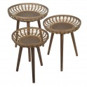 Set 2 Tables Basses en Osier, Collection Nature, Diamètre 54 cm (Grande)