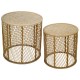 BY SIGRIS Set 2 Tables Basses en rotin, Collection Nature, Diamètre 50 cm (Grande)