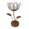 Bougeoir en Forme de Fleur Une Corolle Marron, Métal et Verre, 31 x 13 x 17 cm