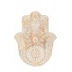 ORIGEN Déco murale Porte-Bonheur : Silhouette Main de Fatima en bois, Collection Bohème Chic, H 46 cm