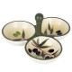 Service apéritif 3 emplacements, Modèle Olives de Provence, L 13x23x23 cm
