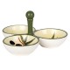 Service apéritif 3 emplacements, Modèle Olives de Provence, L 13x23x23 cm