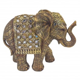 BY SIGRIS Signes Grimalt Figure éléphant Figures | Animaux Doré - 16x16x18 cm