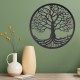 ORIGEN Déco murale fer : Arbre de vie et Design circulaire, Modèle Anthracite, Diamètre 30 cm