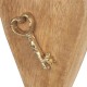 Origen Home Decor Coeur avec clé Décoration | Pendentifs Marron - 16 x 3 x 10 cm