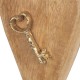 Origen Home Decor Coeur avec clé Décoration | Pendentifs Marron - 16 x 3 x 10 cm