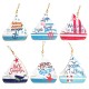 BY SIGRIS Origen Home Decor Lot de 6 décorations murales en bois pour bateau Bleu 15 x 0 x 15 cm
