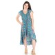 Isla Belle Robe d'été longue Motif ethnique Bleu/rose/jaune - Multicolore - Large