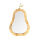 SIGNES GRIMALT Miroir Design, Silhouette Poire Fruit décoratif, encadrement Bois Massif Exotique, h 67 cm