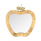 SIGNES GRIMALT Miroir Design, Silhouette Pomme Fruit décoratif, encadrement Bois Massif Exotique, h 67 cm