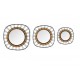 SIGNES GRIMALT Set 3 miroirs Design, Silhouette Originale métal et Bois, encadrement Bois Massif Exotique