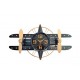 SIGNES GRIMALT Horloge Murale de Style Industriel, Avion biplan à hélices, Gris, Noir et doré, Longueur 78 cm