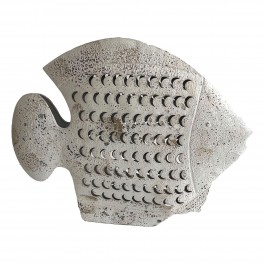 SIGNES GRIMALT Grand Poisson Exotique décoratif à Poser, Intérieur et Extérieur, Gris Clair Ton Pierre, Longueur 41 cm