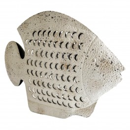 SIGNES GRIMALT Grand Poisson Exotique décoratif à Poser, Intérieur et Extérieur, Gris Clair Ton Pierre, Longueur 49 cm