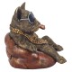 SIGNES GRIMALT Figurine Chien Bouledogue Impresario, Lunettes, Cigare et Chaine en Or, Hauteur 20 cm