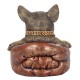 SIGNES GRIMALT Figurine Chien Bouledogue Impresario, Lunettes, Cigare et Chaine en Or, Hauteur 20 cm