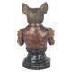 SIGNES GRIMALT Figurine Chien Bouledogue, Costume d'époque et coupelle Vide Poche, Hauteur 36 cm