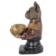 SIGNES GRIMALT Figurine Chien Bouledogue, Costume d'époque et coupelle Vide Poche, Hauteur 36 cm