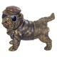 SIGNES GRIMALT Figurine Chien Bouledogue Urbain, Casquette, Lunettes, Cigare, Chaine en Or et Patte levée, Hauteur 24 cm