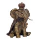 SIGNES GRIMALT Grande Figurine Eléphant Assis en Costume Royal, Finition réaliste et Hauteur 38 cm