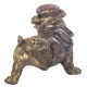 SIGNES GRIMALT Figurine Chien Bouledogue Urbain, Casquette, Lunettes, Cigare, Chaine en Or et Patte levée, Hauteur 24 cm