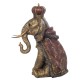 SIGNES GRIMALT Grande Figurine Eléphant Assis en Costume Royal, Finition réaliste et Hauteur 38 cm