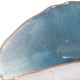 SIGNES GRIMALT Coupe de service décorative en grès bleu, forme huitre, Collection marine Quimper, longueur 17 cm