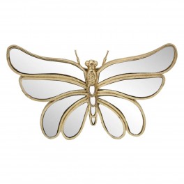 SIGNES GRIMALT Papillon murale rétro chic, multiples miroirs et structure doré élégante, longueur 26 cm
