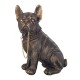 SIGNES GRIMALT Figurine Chien Bouledogue français Urbain, Collier à Pointes, Chaine en Or et Hauteur 21 cm