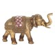 SIGNES GRIMALT Figurine éléphant, Trompe levée, Parure Rouge et Inserts en Verre Acrylique, Longueur 24 cm