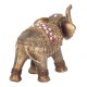 SIGNES GRIMALT Figurine éléphant, Trompe levée, Parure Rouge et Inserts en Verre Acrylique, Longueur 16 cm