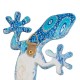 SIGNES GRIMALT Set 2 lézards muraux, geckos salamandres décoratives, camaïeu de bleu, Collection Tropik résine et hauteur 21 cm