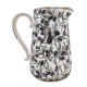 Pichet rétro et Romantique en faïence avec Anse, Effet Vieilli et Modèle Olives de Provence, Hauteur 23 cm