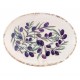 Assiette Plat de service ovale en faïence, Effet vieilli et Modèle Olives de Provence, longueur 25 cm