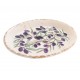 Assiette Plat de service ovale en faïence, Effet vieilli et Modèle Olives de Provence, longueur 25 cm