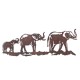 SIGNES GRIMALT Silhouette murale en métal, trois éléphants ambrées en enfilade, longueur, 67 cm