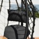 SIGNES GRIMALT Fauteuil Suspendu Design, Structure métal œuf, Coussins Gris Anthracite et piétement métal Contemporain, L 110 cm