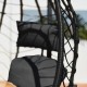 SIGNES GRIMALT Fauteuil Suspendu Design, Structure métal œuf, Coussins Gris Anthracite et piétement métal Contemporain, L 110 cm