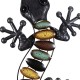 SIGNES GRIMALT Gecko 100% métal intérieur et extérieur maison, Collection Bstone, tons marrons, jaunes et gris, h 61 cm