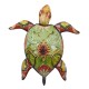 SIGNES GRIMALT Déco murale, Tortue marine en métal, Collection Maori, Vert et Rouge, hauteur 35 cm