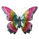 SIGNES GRIMALT Déco murale, grand papillon en métal, Collection Raiatea, Rose, jaune, gris, longueur 35 cm