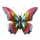 SIGNES GRIMALT Déco murale, petit papillon en métal, Collection Raiatea, Rose, jaune, gris, longueur 26 cm
